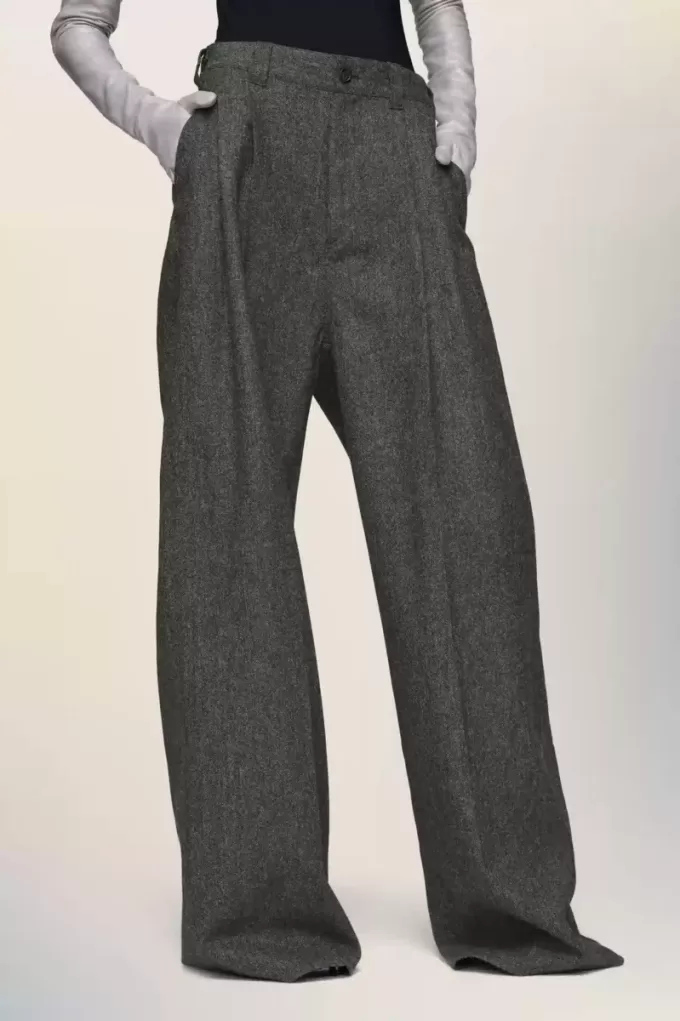 Wijde wollen broek