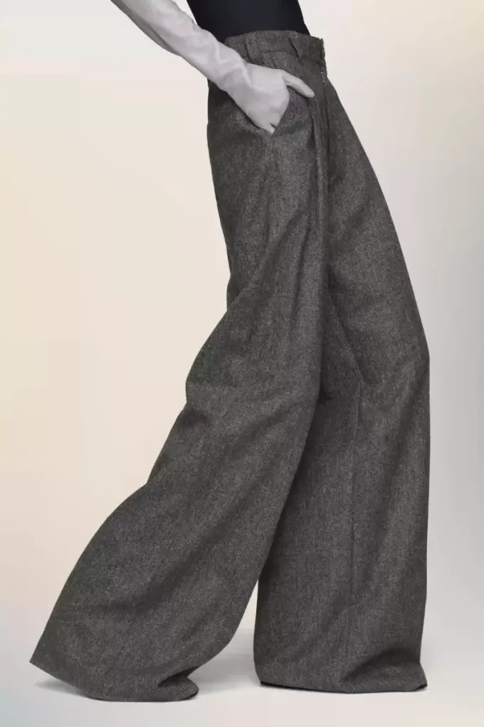 Wijde wollen broek