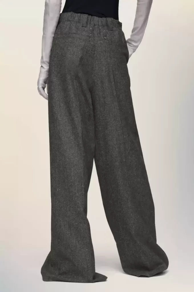 Wijde wollen broek