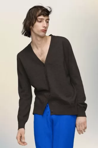 Wollen vest met elleboogstuk