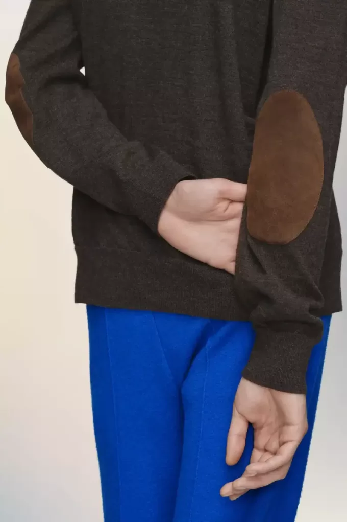 Wollen vest met elleboogstuk