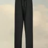 Zijden poplin broek