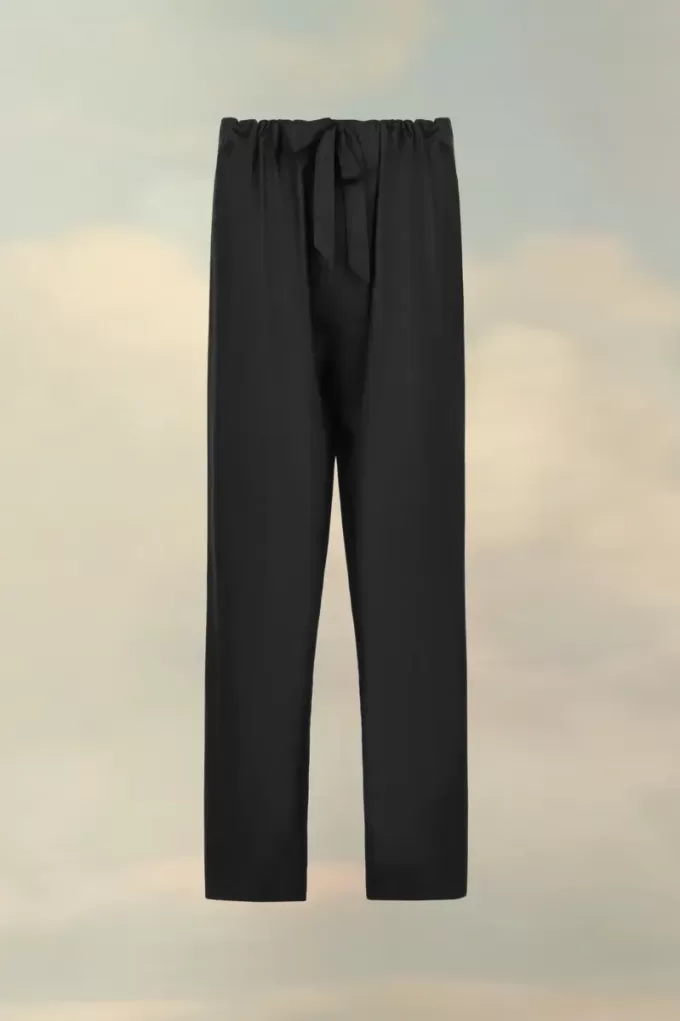 Zijden poplin broek