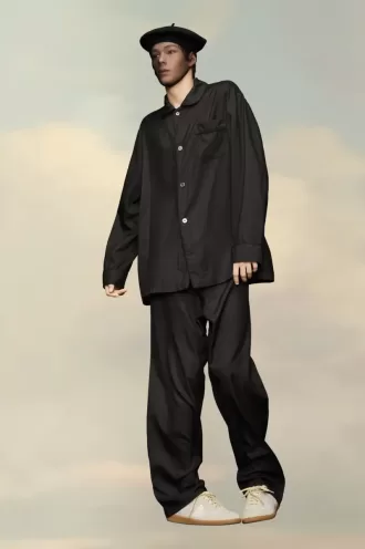 Zijden poplin broek
