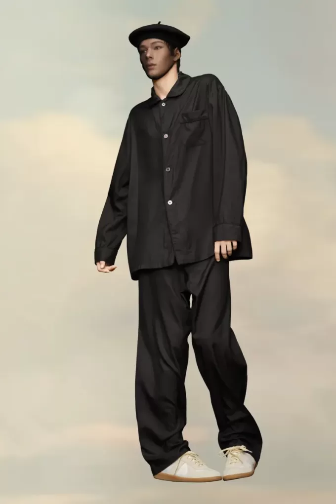 Zijden poplin broek