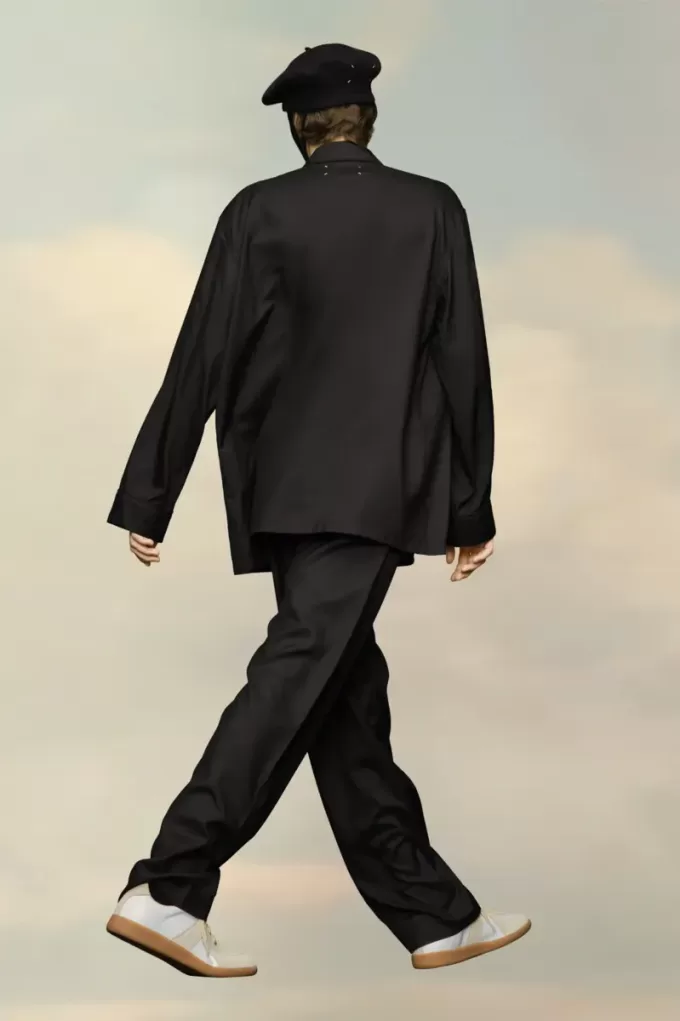 Zijden poplin broek